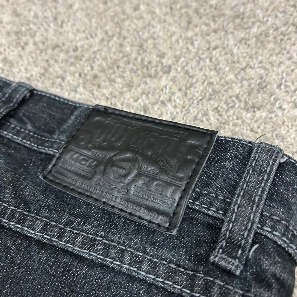 Southpole Jeans 30x30 Black Dark Wash Straight Leg Whiskered Denim Mens Y2K
